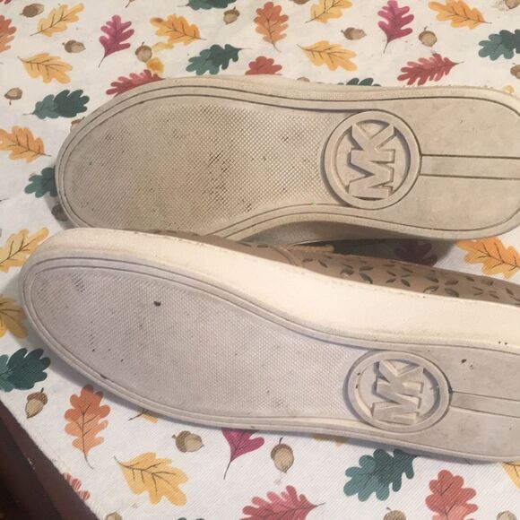 Michael Kors Tan and Gold Sneakers with Intricate Design - Picture 8 of 9